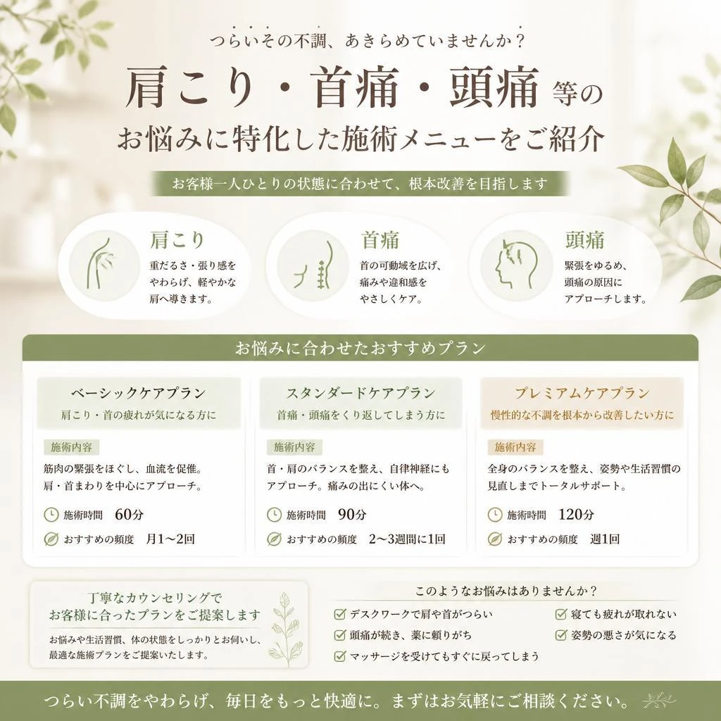 5. 施術メニューのご案内