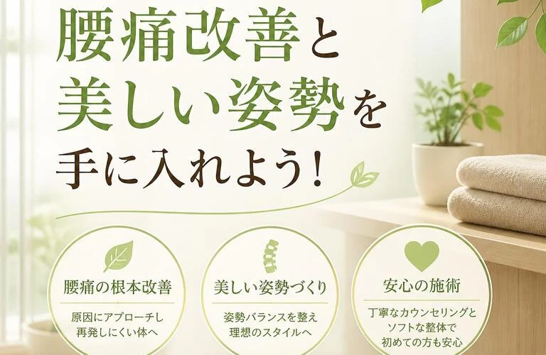 北久里浜の整体院で腰痛改善と美しい姿勢を手に入れよう！