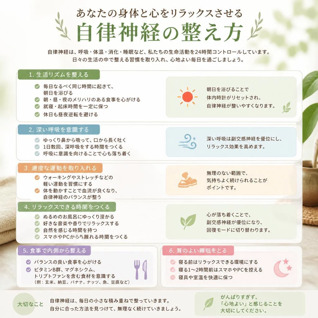 あなたの身体と心をリラックスさせる自律神経の整え方