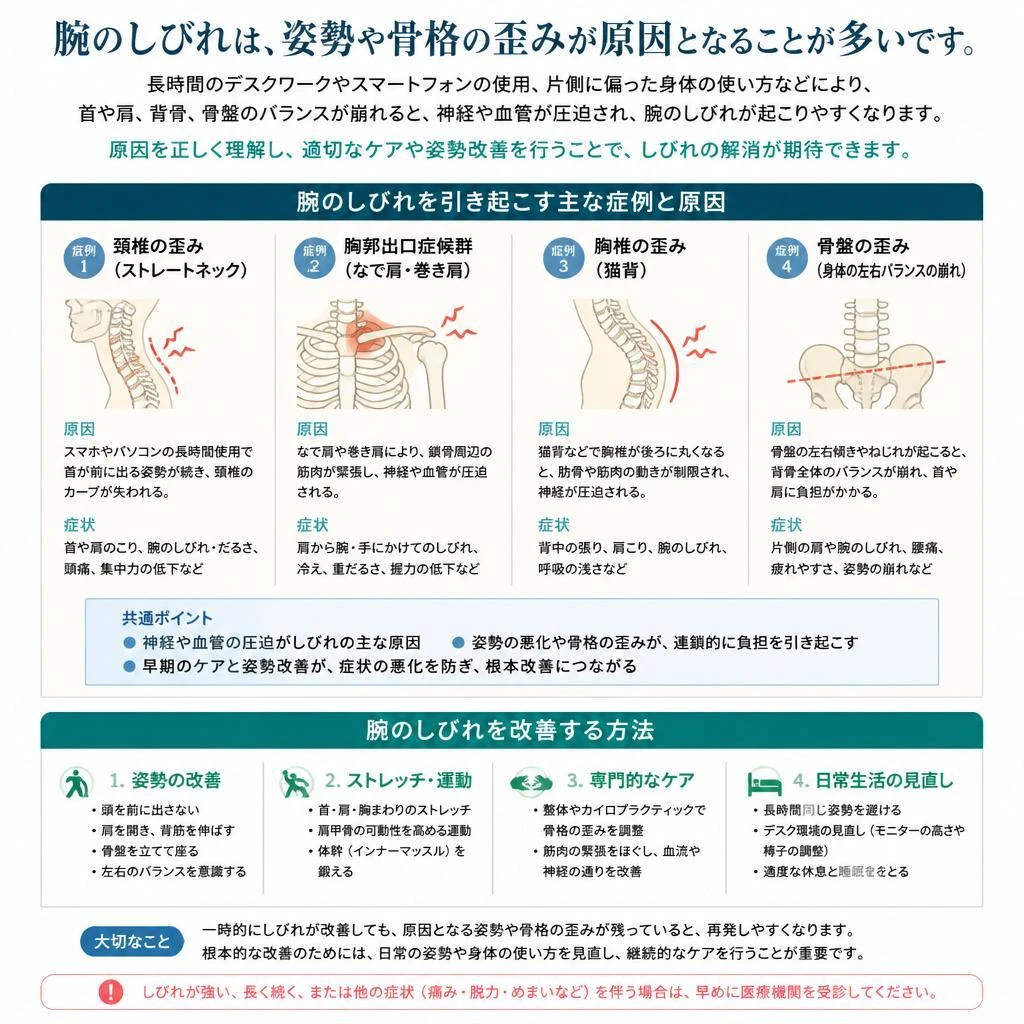 腕のしびれの原因と治療法