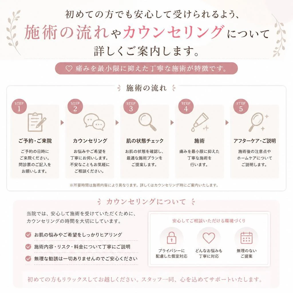 施術の流れと安心感