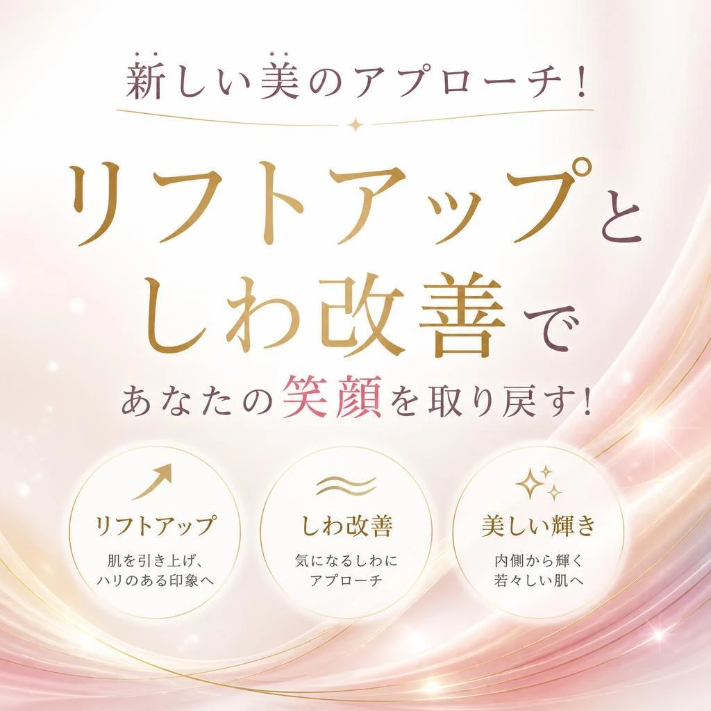 新しい美のアプローチ！リフトアップとしわ改善であなたの笑顔を取り戻す！