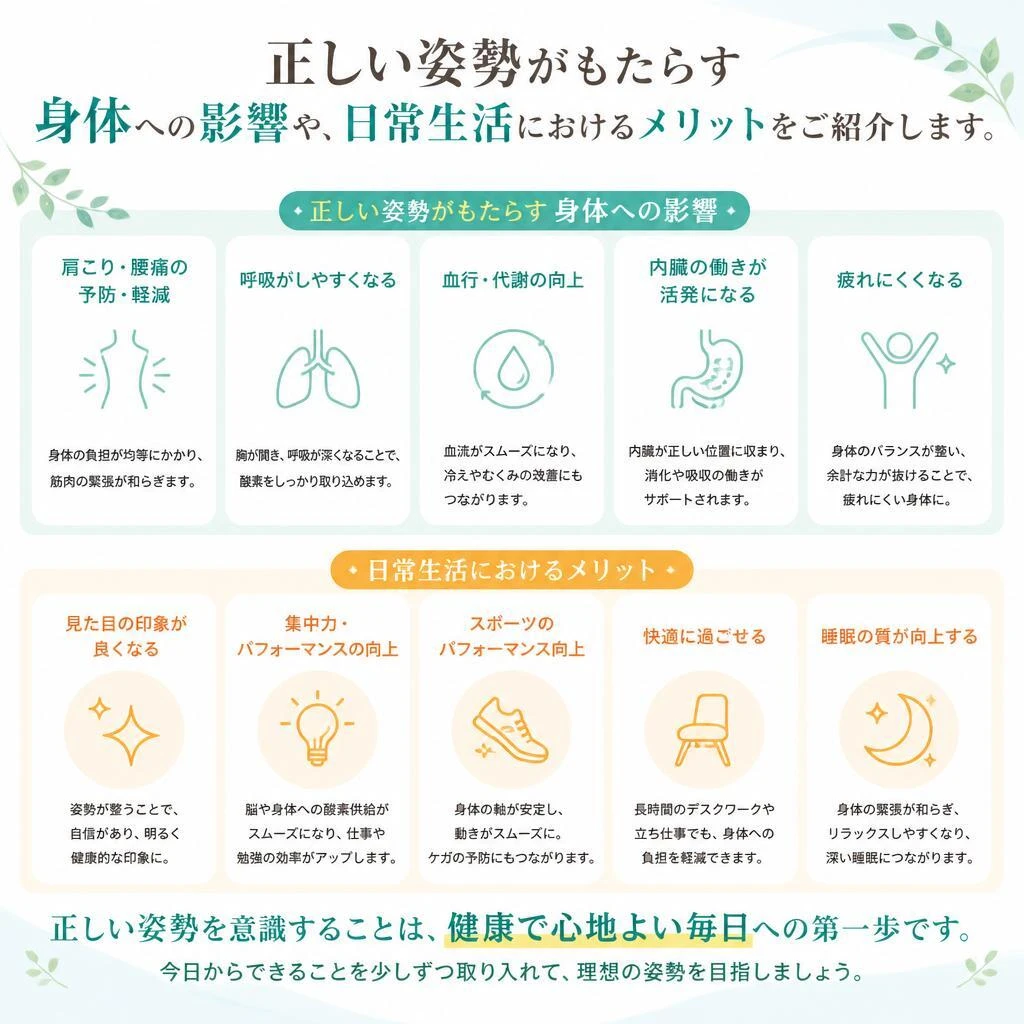 身体の歪みを整える！姿勢改善のメリット