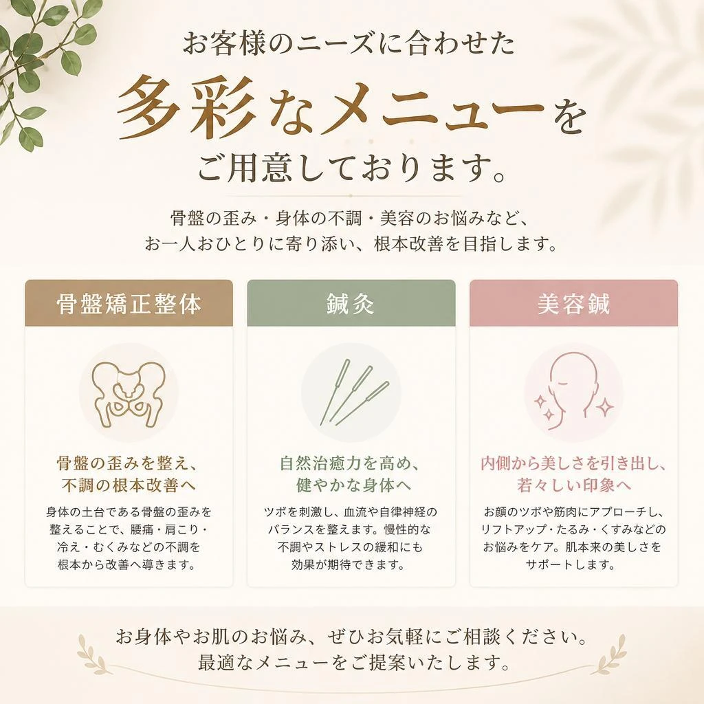 当サロンの施術メニュー