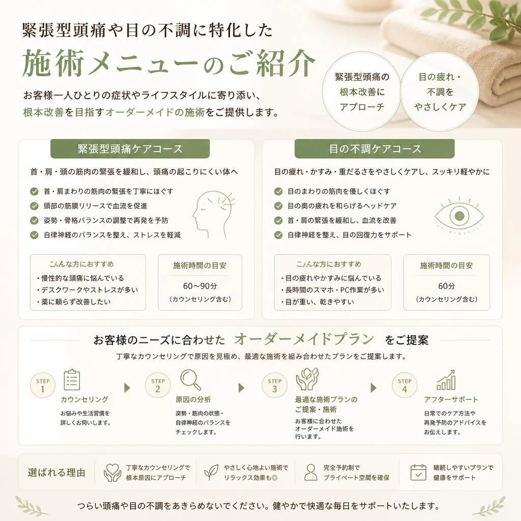 施術メニューのご紹介
