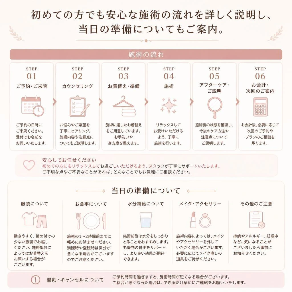 施術の流れをチェック！