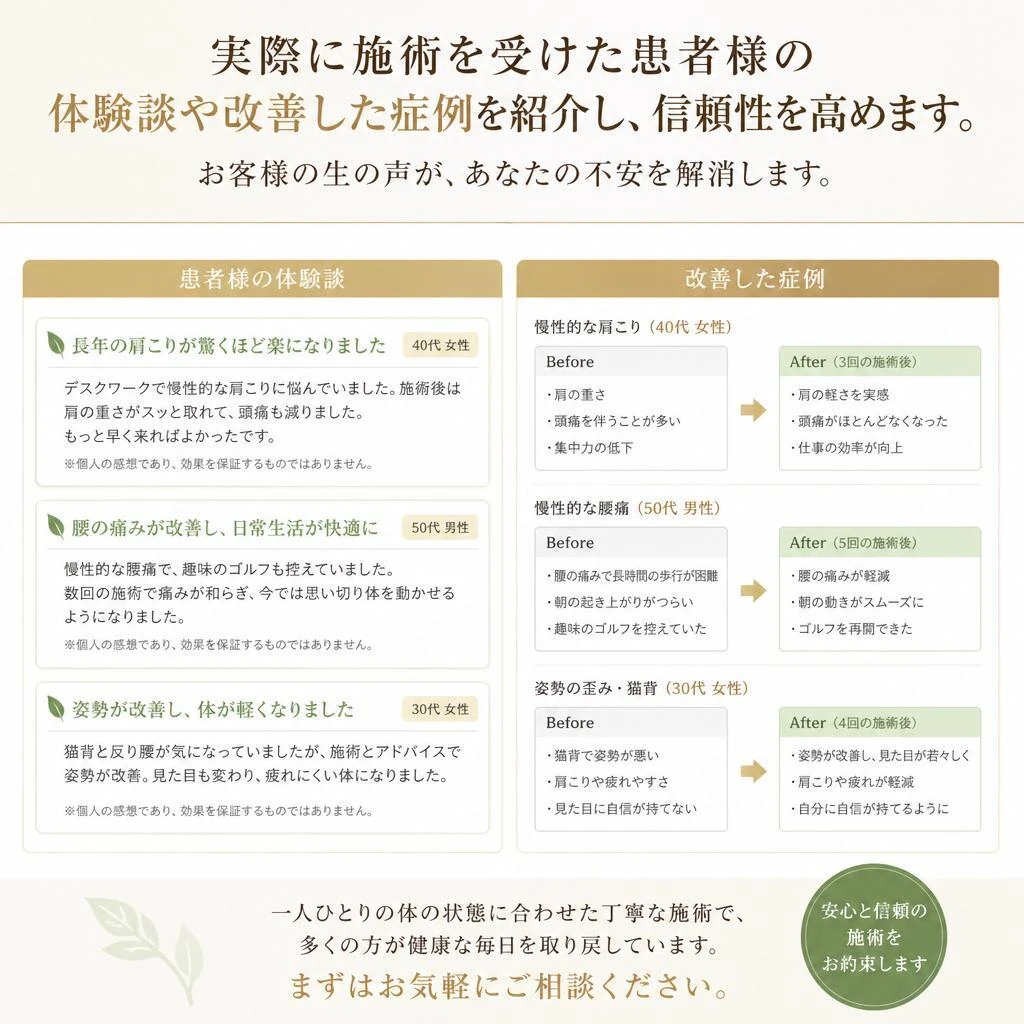 患者様の声と成功事例