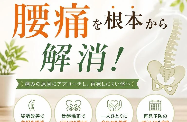 姿勢改善・骨盤矯正で腰痛を根本から解消！