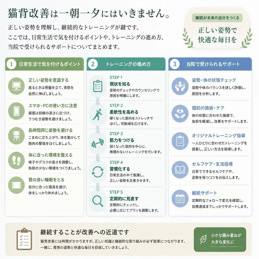 猫背改善のステップ