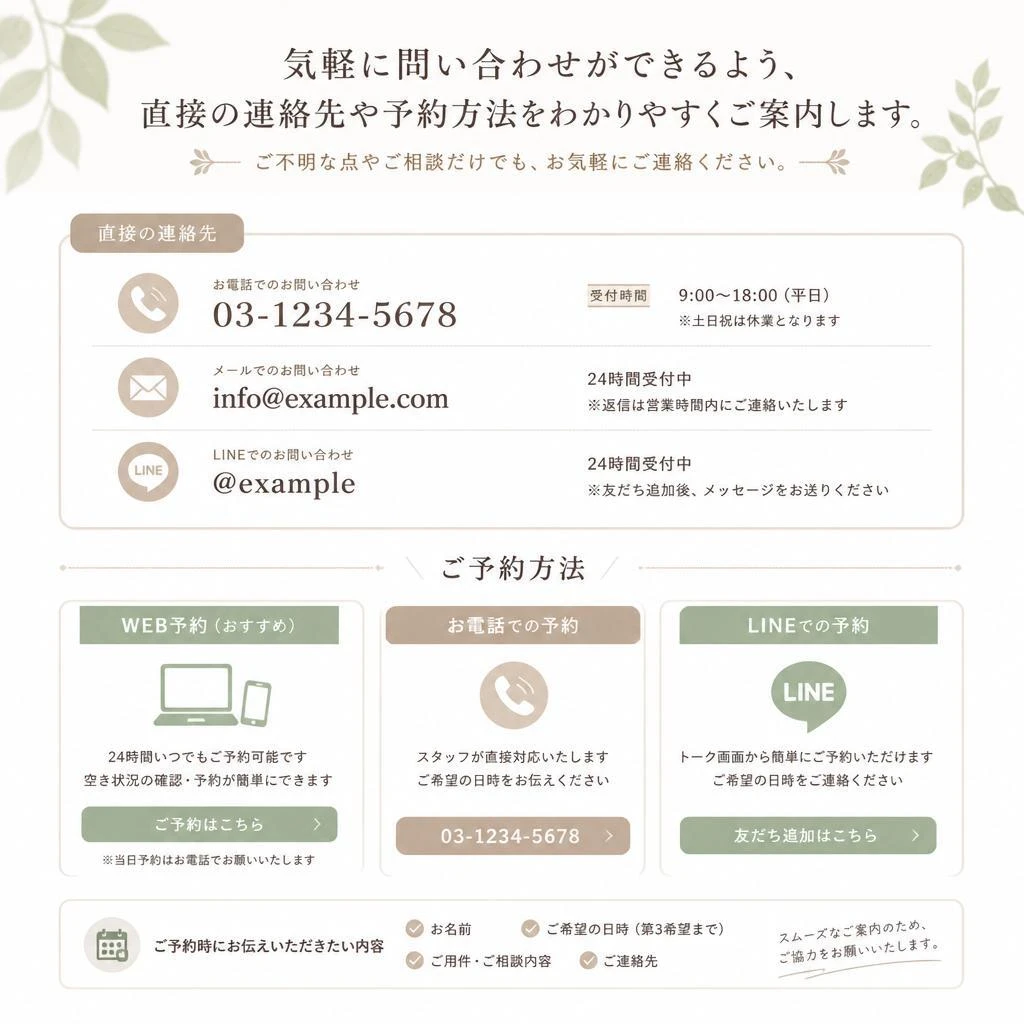 7. お問い合わせ・予約