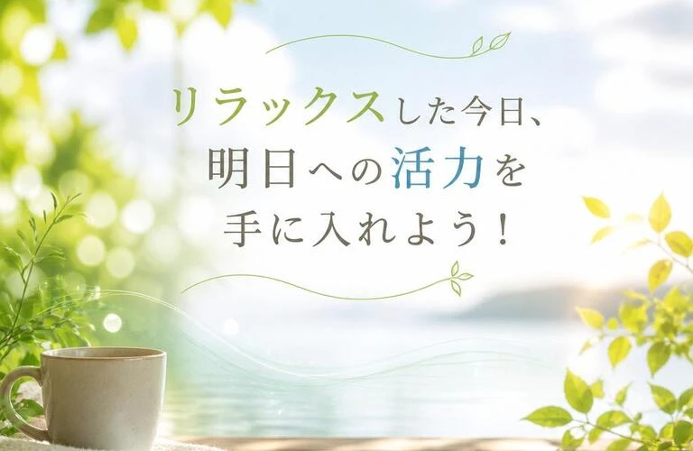 リラックスした今日、明日への活力を手に入れよう！