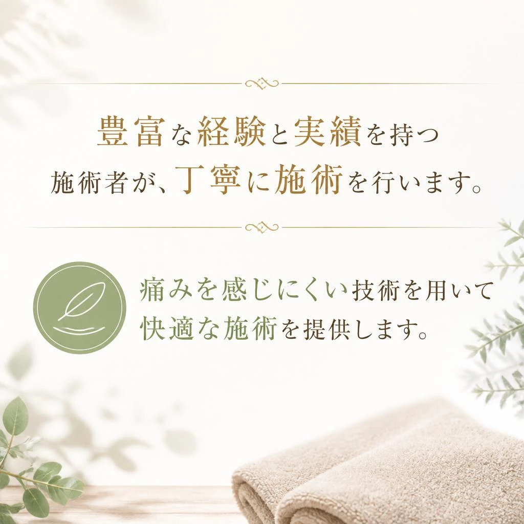 実績豊富な施術者による安全な施術
