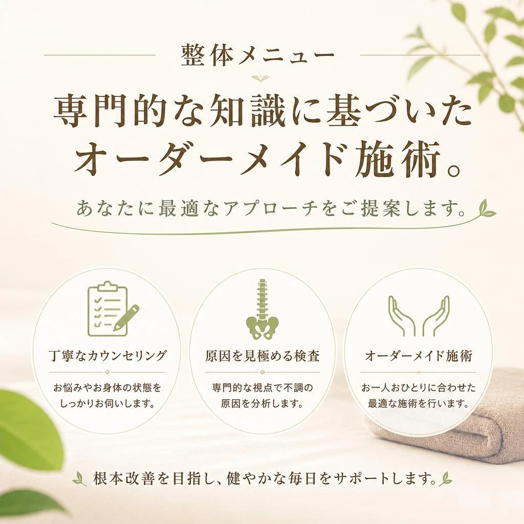 高品質な施術メニュー