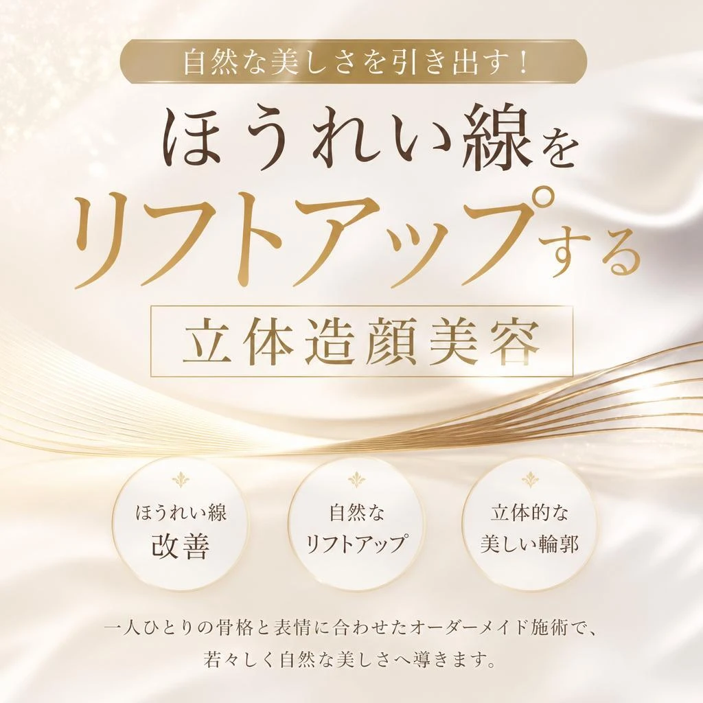 自然な美しさを引き出す！ほうれい線をリフトアップする立体造顔美容
