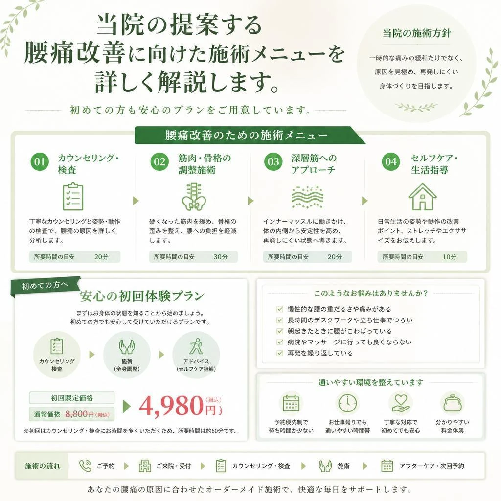 5. おすすめの施術メニュー