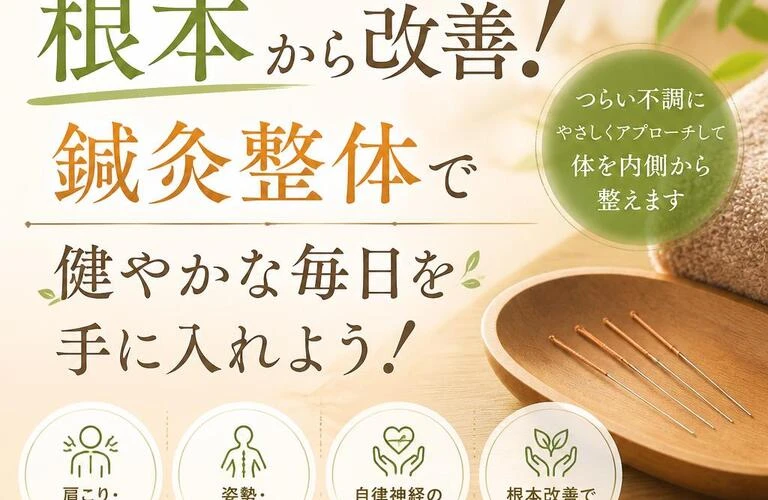肩こり・背中の痛みを根本から改善！鍼灸整体で健やかな毎日を手に入れよう！