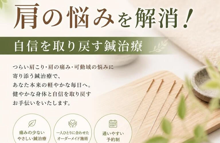 北久里浜で肩の悩みを解消！自信を取り戻す鍼治療