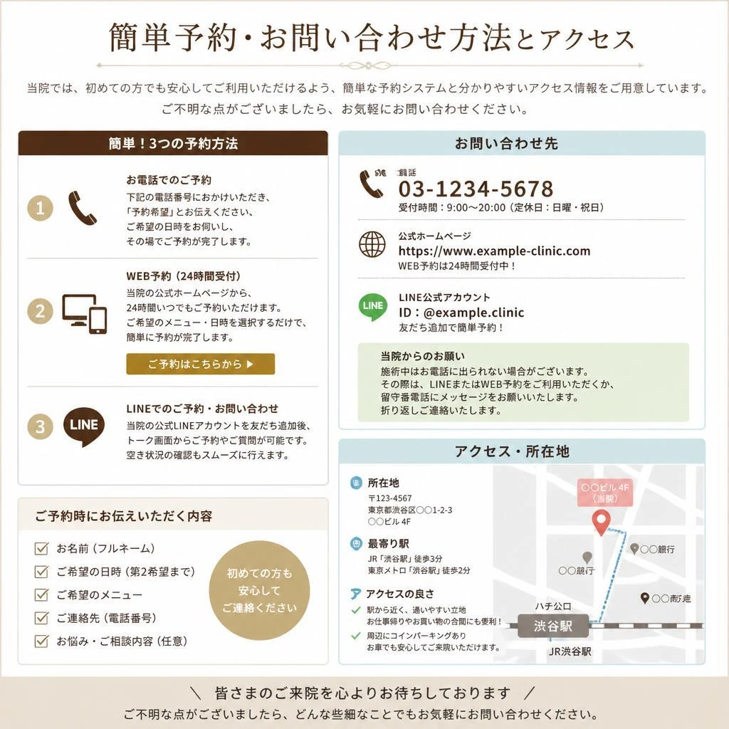 お問い合わせ・予約方法