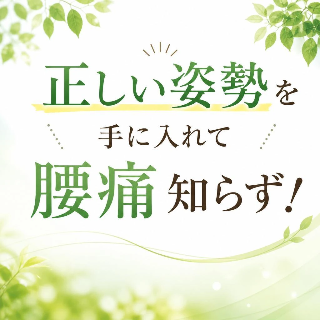正しい姿勢を手に入れて腰痛知らず！