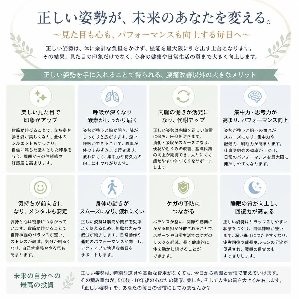 姿勢改善の具体的なメリット