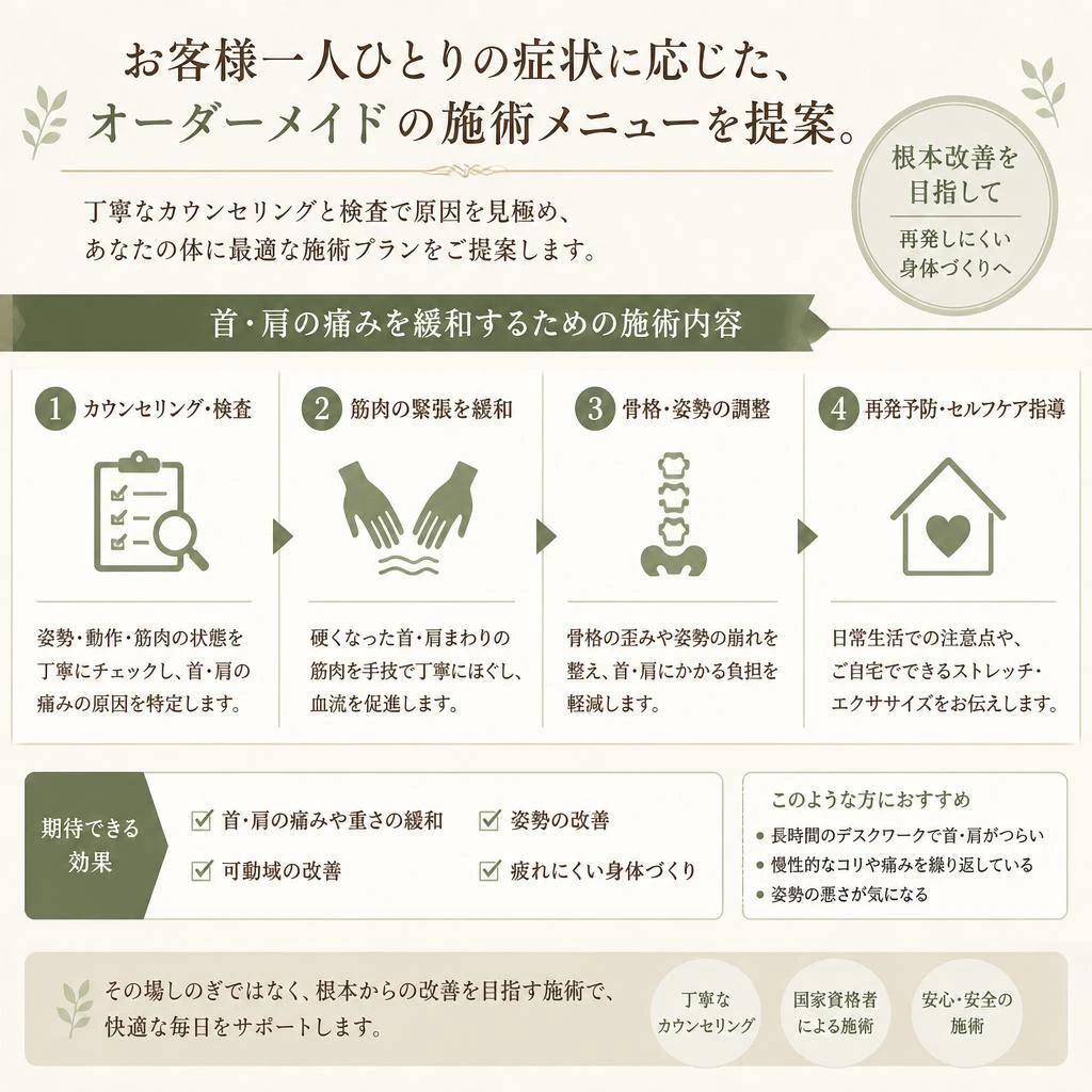 オーダーメイドの施術メニュー