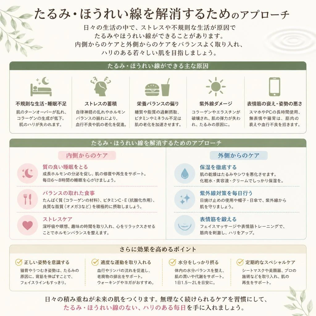 たるみやほうれい線の原因