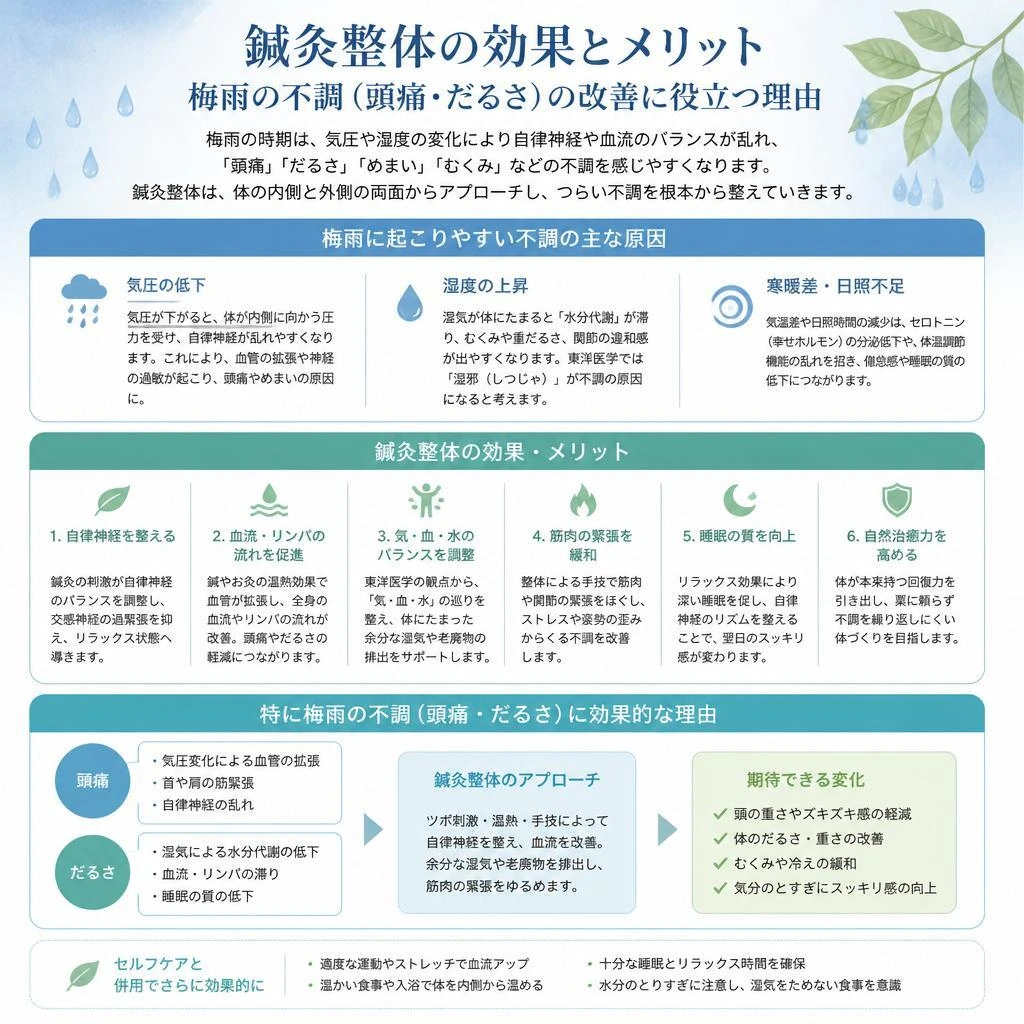 鍼灸整体の力で不調を改善！