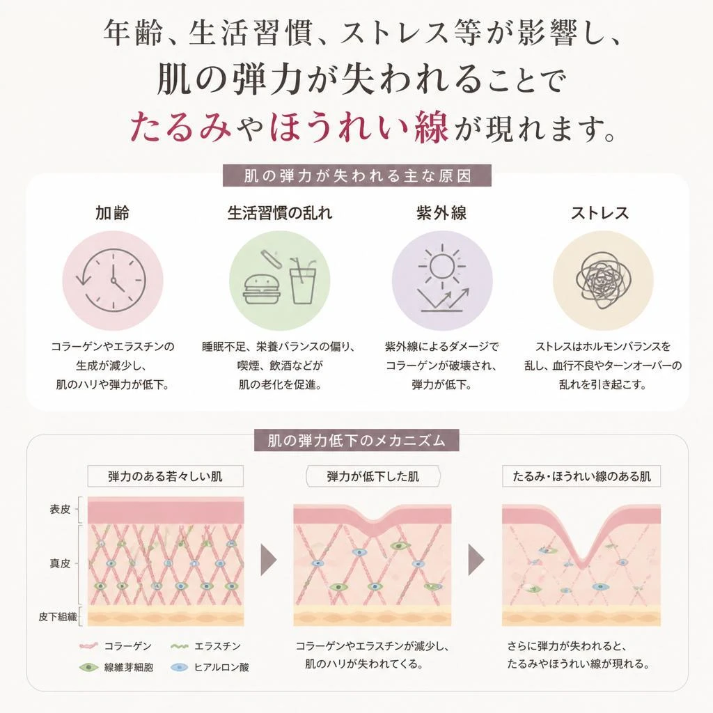 たるみやほうれい線の原因