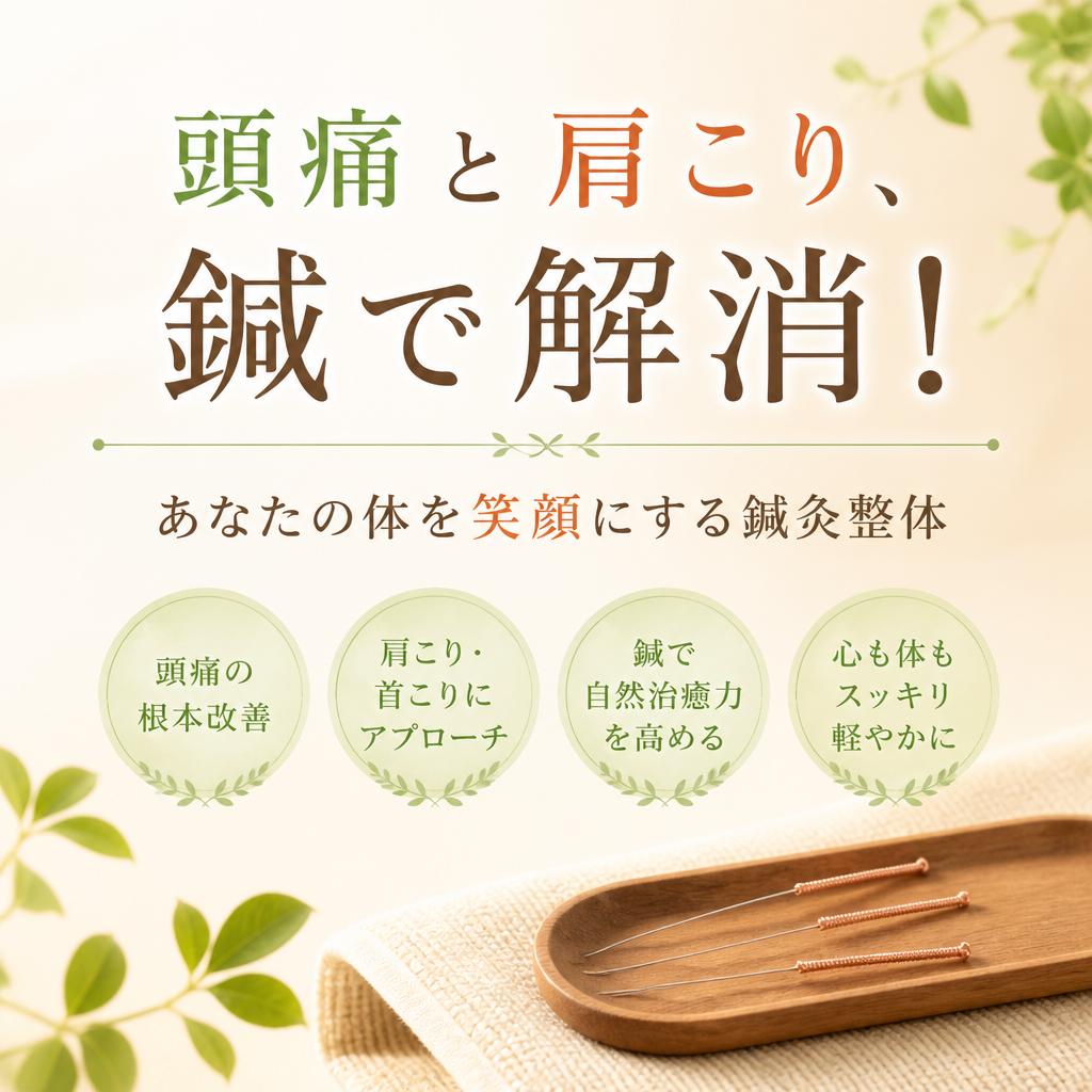 頭痛と肩こり、鍼で解消！あなたの体を笑顔にする鍼灸整体