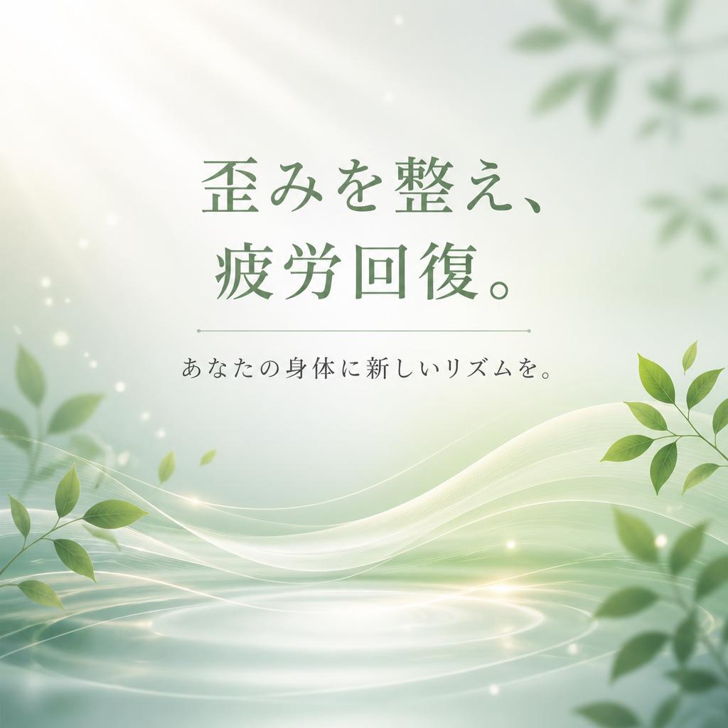 歪みを整え、疲労回復。あなたの身体に新しいリズムを。