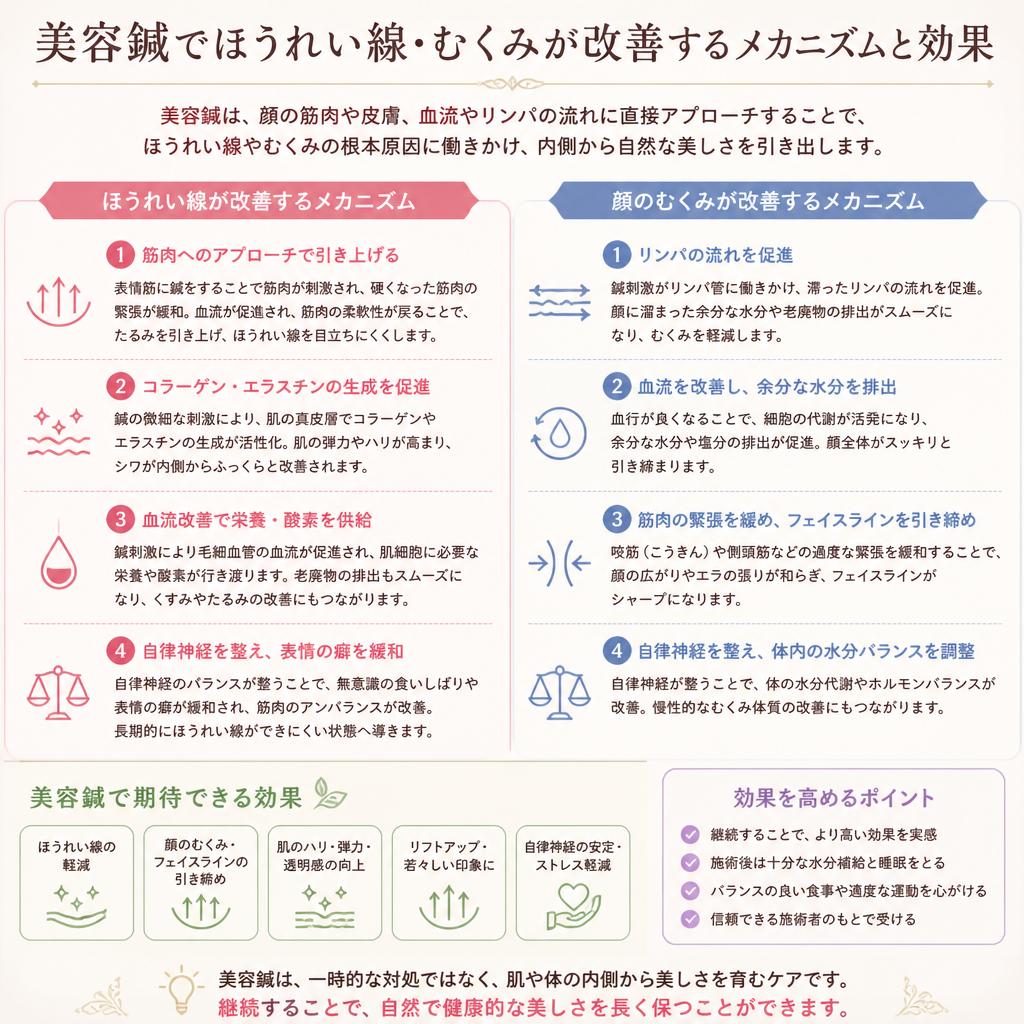 ほうれい線や顔のむくみの改善