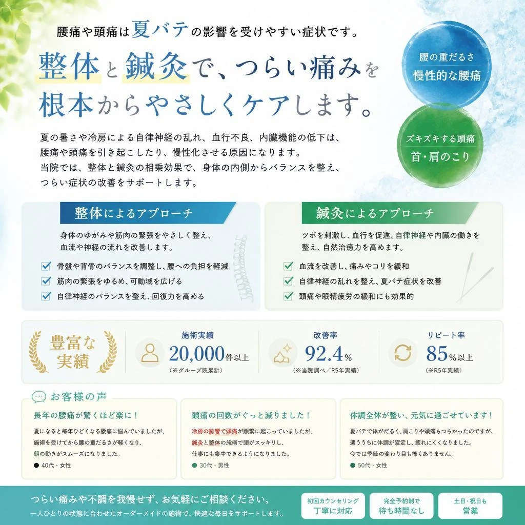 腰痛と頭痛を和らげるテクニック