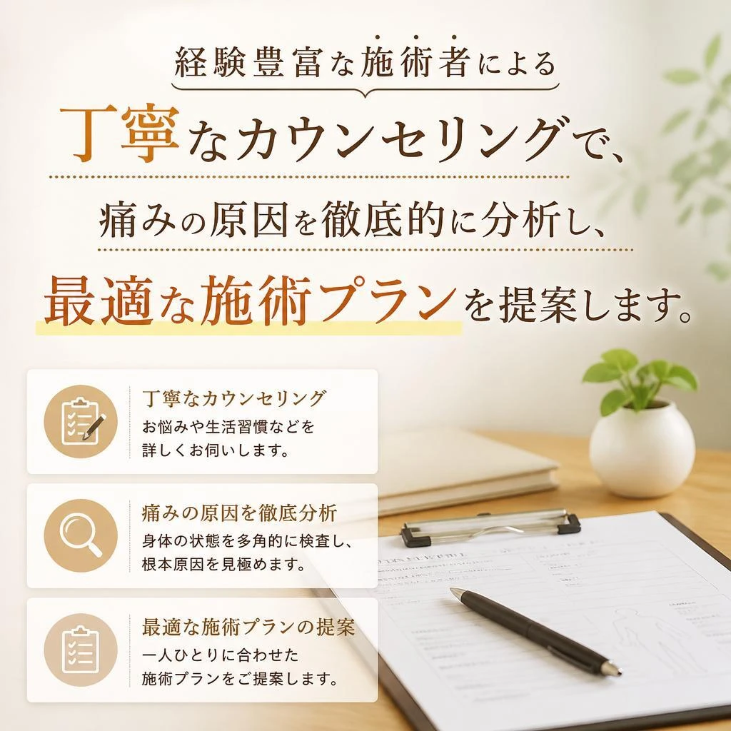 痛みの根本原因を見極めるカウンセリング