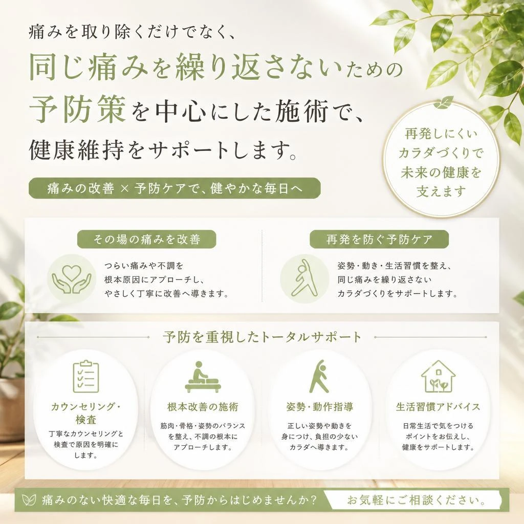 指数連動型のケアで再発防止
